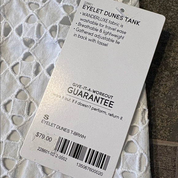 NWT Athleta Eyelet Dunes White Tank Size Small. - Picture 4 of 6